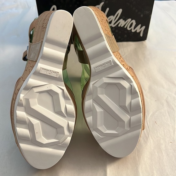 Sam Edelman Karina Nude Leather cork heels platform side buckle sandals Sz 10 - Picture 6 of 10